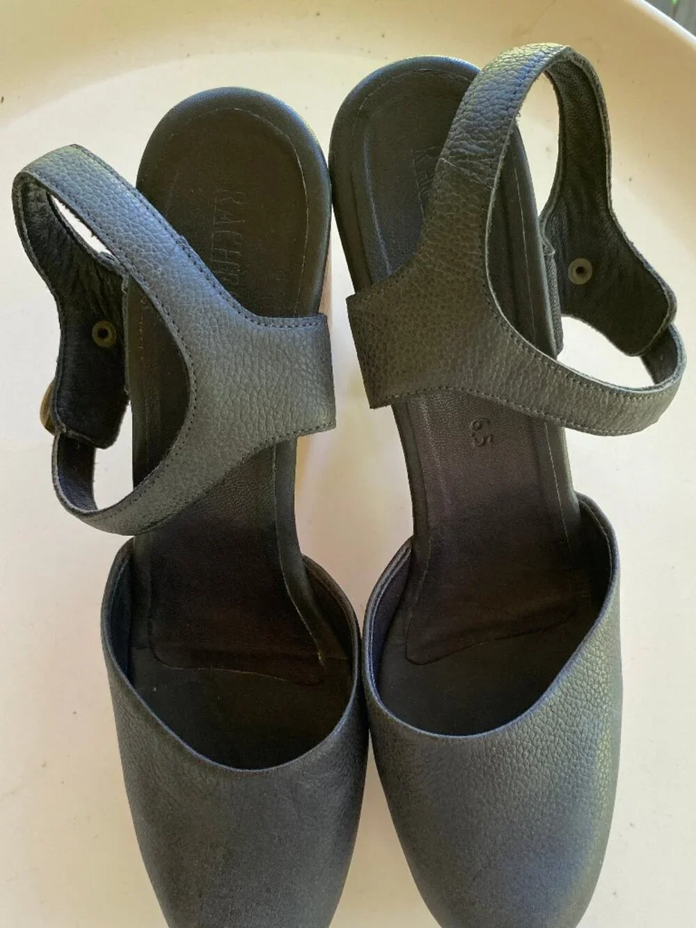 Worn Once Rachel Comey Black Leather Dekalb Clog Platform Shoes - Size 6.5